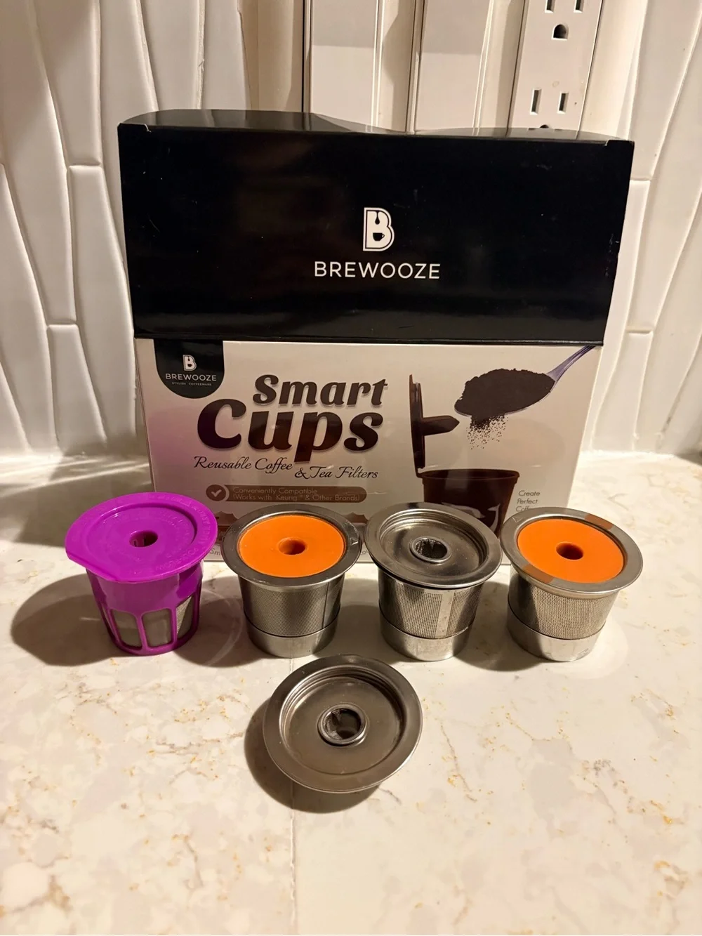 Reusable coffee and tea filters lot 4 total stainless steel and BPA free plastic